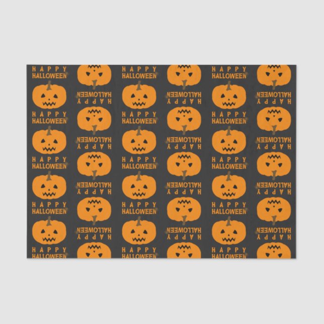 Mousseline Motif d'Halloween avec papier Citrouille (Recto)