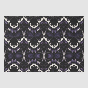 Mousseline Motif gothique noir et violet #2   Papier Tissus