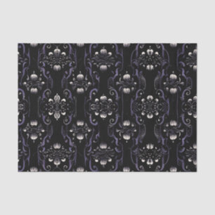 Mousseline Motif gothique noir et violet #5   Papier Tissus