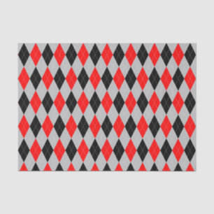 Mousseline Motif gris, noir et rouge Papier de tissus