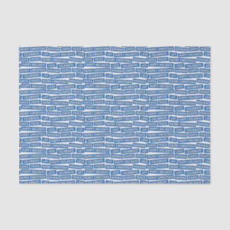 Mousseline Mots de Noël Papier de tissus bleu et blanc