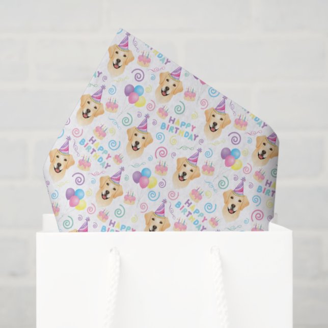 Mousseline Mouchoir en papier Labrador Retriever blanc (Sac cadeau)