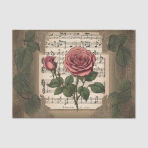 Mousseline Musique et papier de découpage Rose