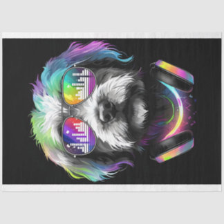 Mousseline Neon Cavoodle avec casque Tissu Papier