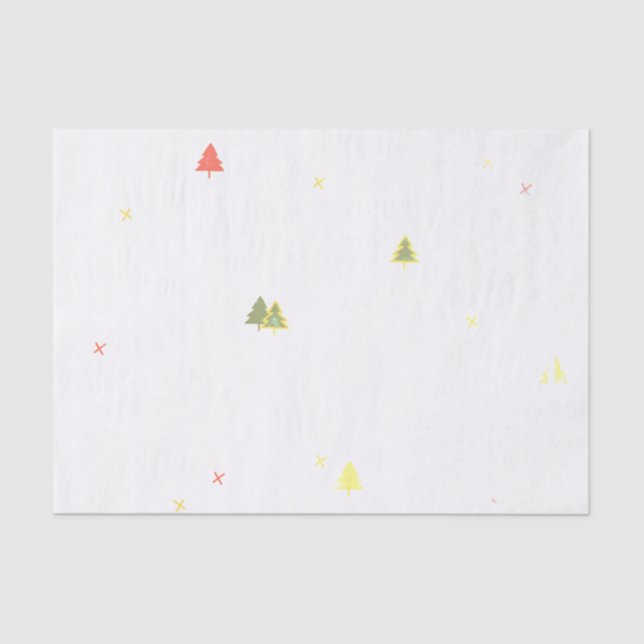 Mousseline NOËL ARBRES Tissu Papier (Recto)