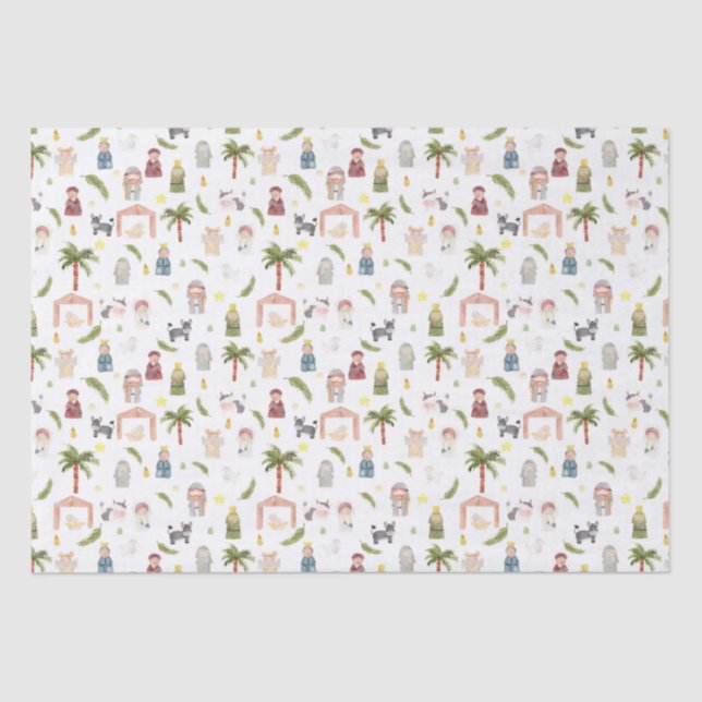 Mousseline Noël de la Nativité papier d'enveloppement (Recto)