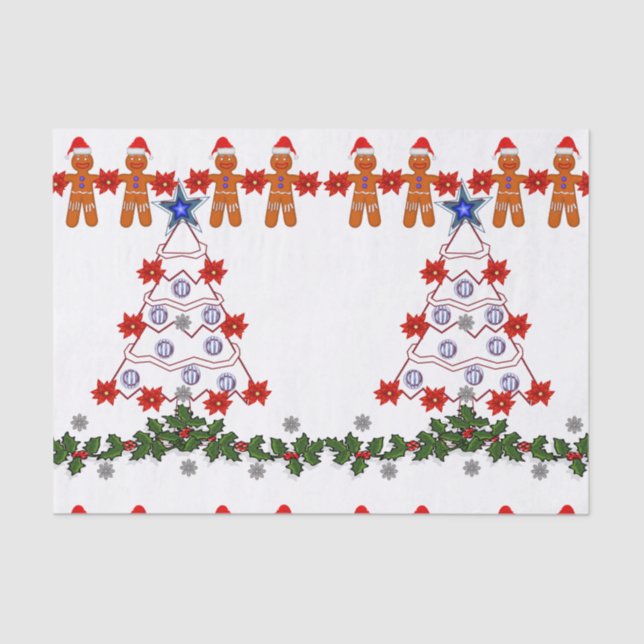 Mousseline Noël de papier de tissu décoratif (Recto)