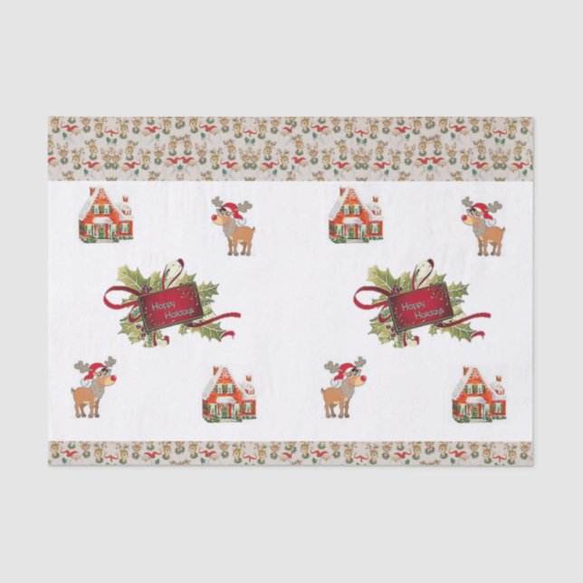 Mousseline Noël de papier de tissu décoratif (Recto)