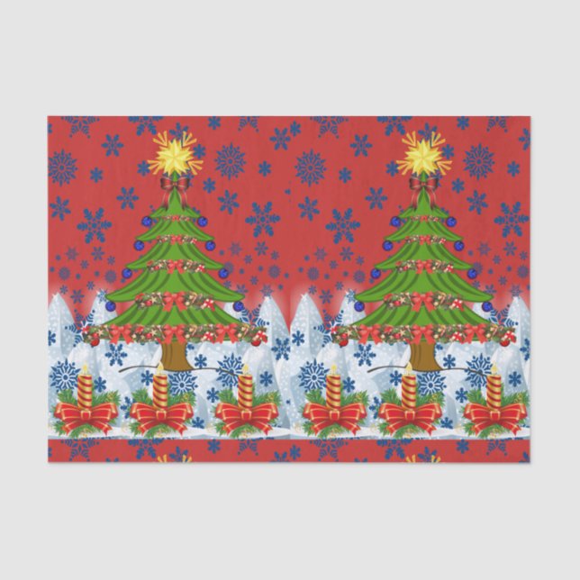 Mousseline Noël de papier de tissu décoratif (Recto)