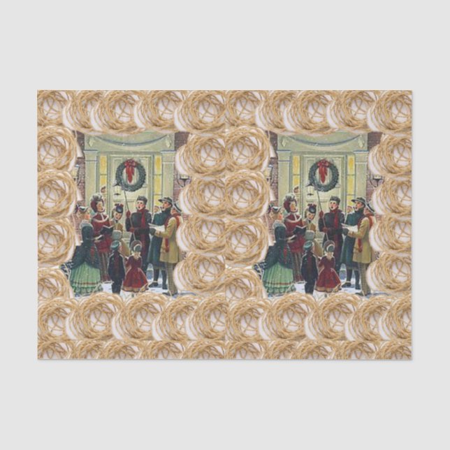 Mousseline Noël de papier de tissu décoratif (Recto)