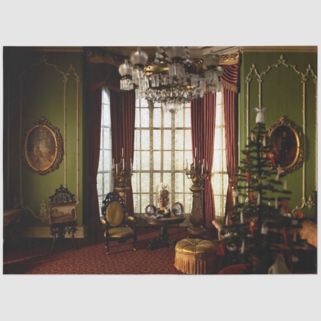 Mousseline Noël victorien - Papier Tissu (Recto)