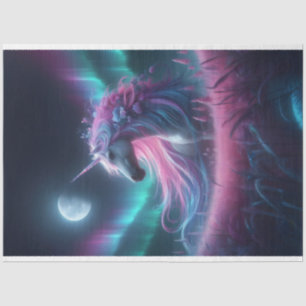 Mousseline Northern Lights Unicorn 2 Tissu Papier