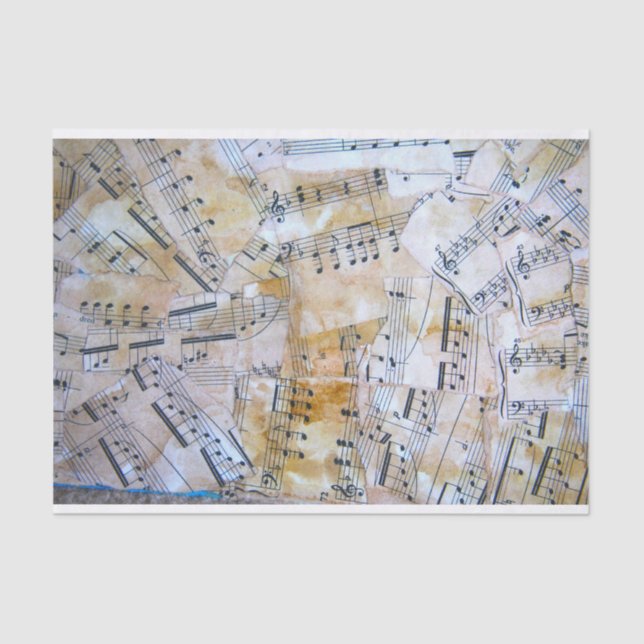 Mousseline Notes musicales Papier Tissus (Recto)