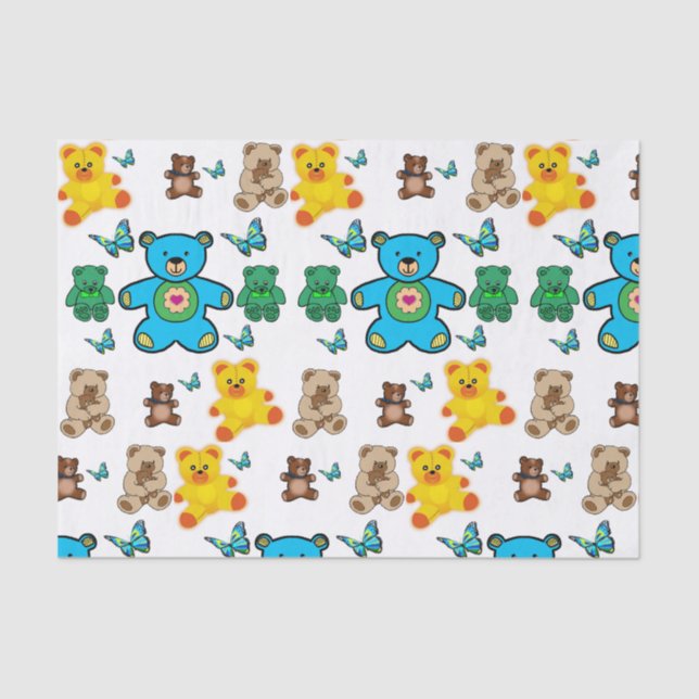 Mousseline Nounours de papier de tissu décoratif (Recto)