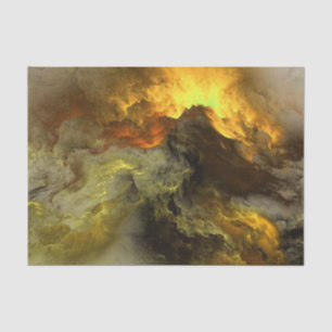 Mousseline Nuages Abstraits de couleur chaude - Papier de tis