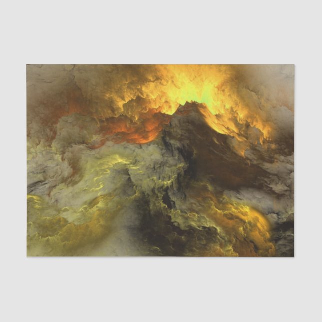 Mousseline Nuages Abstraits de couleur chaude - Papier de tis (Recto)