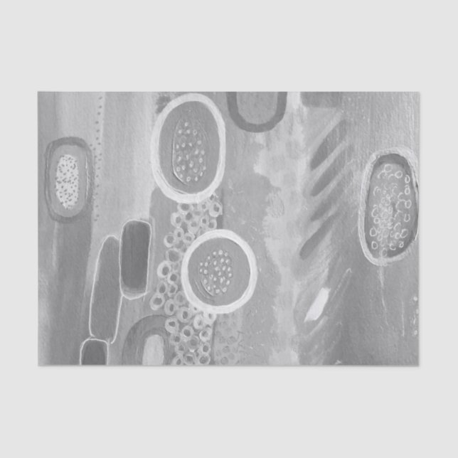 Mousseline Nuances de gris Papier Tissu d'art Abstrait (Recto)