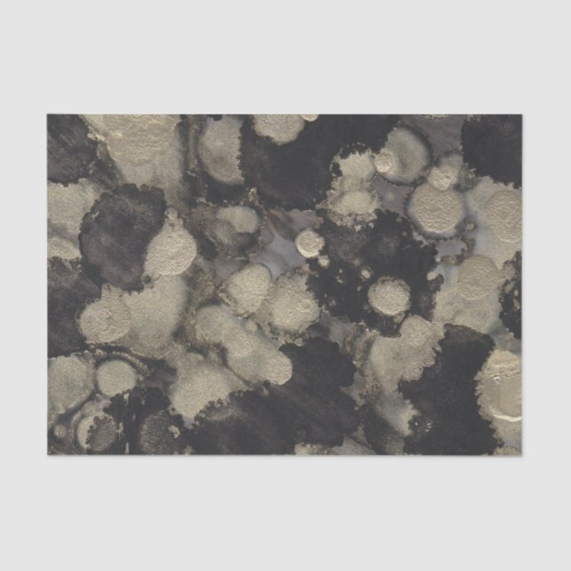 Mousseline Nuances de papier de tissus noir et or (Recto)