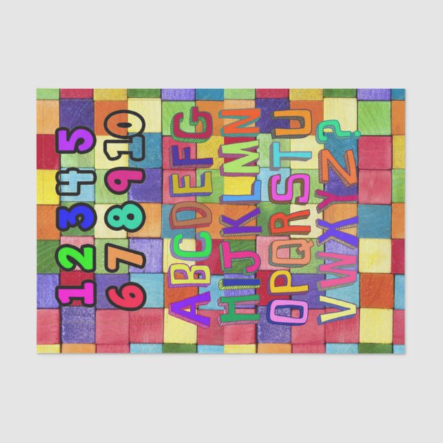 Mousseline Numéros de papier de tissus Couleurs alphabétiques (Recto)