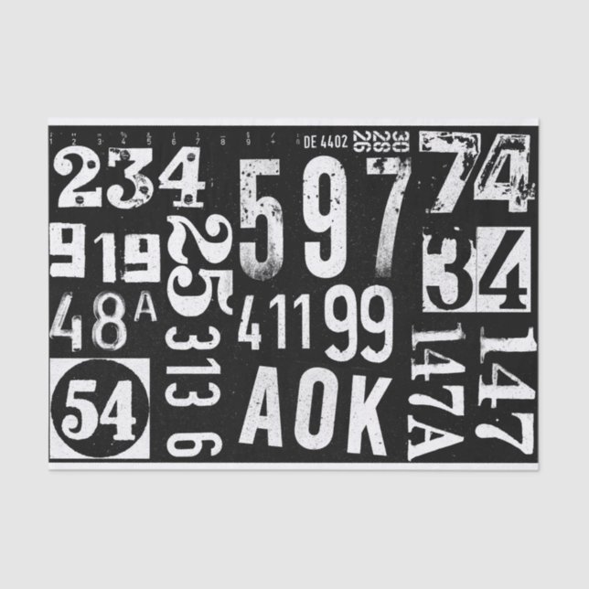 Mousseline Numéros papier pour le découpage et le collage des (Recto)