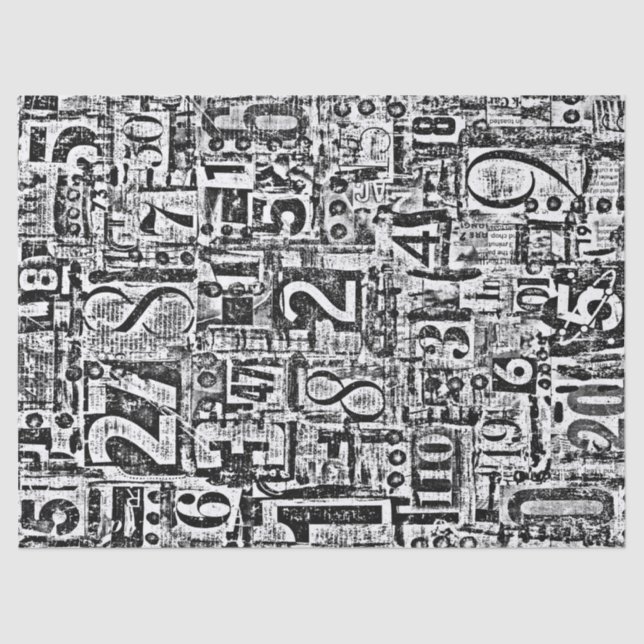 Mousseline Numéros Tissu ou papier découpage (Recto)