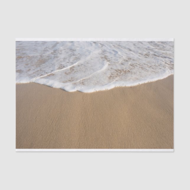 Mousseline Ocean Whitewash sur la plage papier de tissus (Recto)