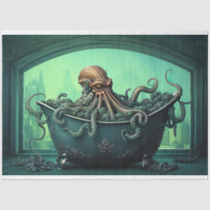 Mousseline Octopus dans la baignoire 2 Papier découpage