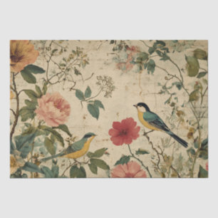 Mousseline Oiseaux victoriens Papier Éphémère Vintage Découpa