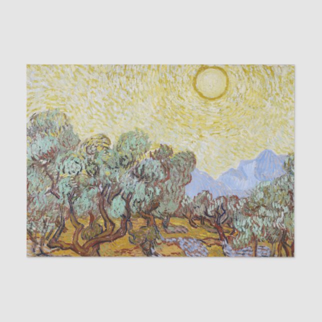 Mousseline Olive Trees Van Gough Découpage Papier (Recto)