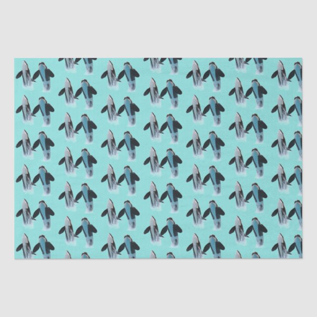 Mousseline Orca / Papier de fond pour baleine tueuse (Recto)