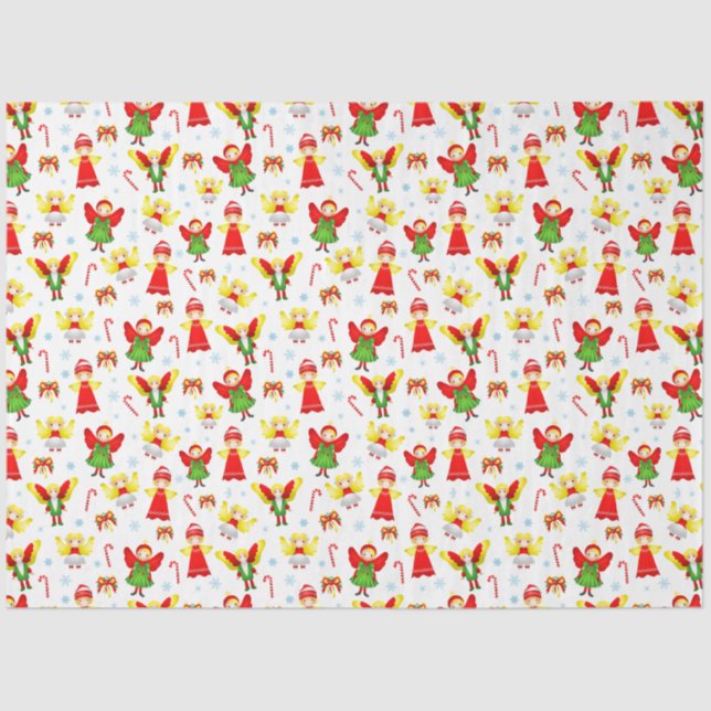 Mousseline Ornement de Noël drôle anges papier de tissu (Recto)