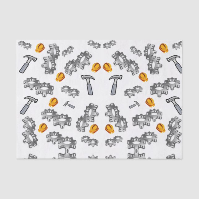 Mousseline Outils de charpentiers en papier décoratif (Recto)