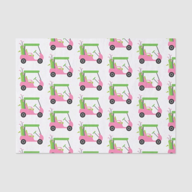 Mousseline Panier de golf rose et vert Papier papier (Recto)