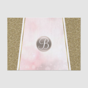 Mousseline Papier à en-tête Monogramme Glam Paillettes Paille