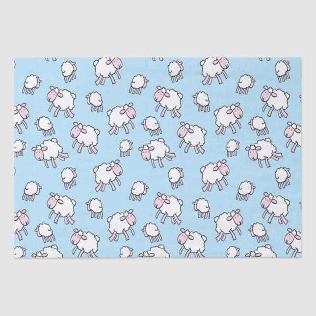 Mousseline Papier à enveloppement bleu mouton (Recto)