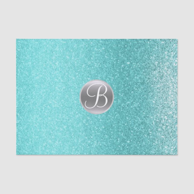 Mousseline Papier à Lettre Initiale Monogramme Glam Pailleté  (Recto)