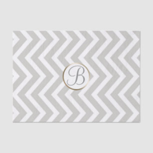 Mousseline Papier à lettres monogramme gris blanc à motif che