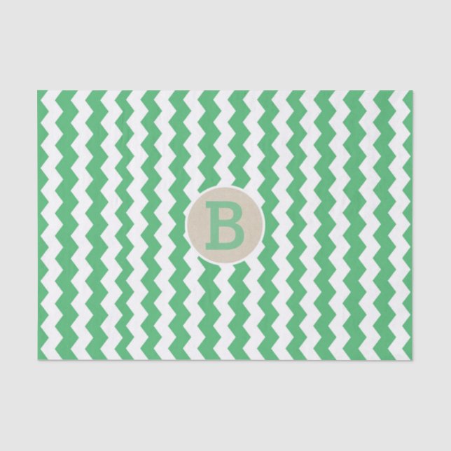 Mousseline Papier à lettres Monogramme Initial avec Motif Che (Recto)
