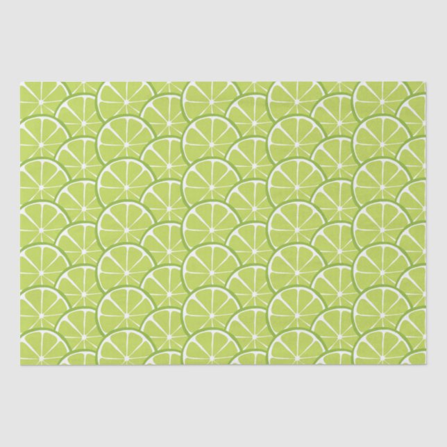 Mousseline Papier à papier tissu Citrus Lime d'été (Recto)