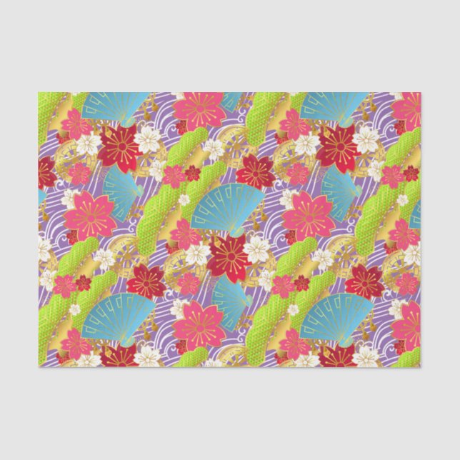 Mousseline Papier à tissu de style Chiyogami (Recto)