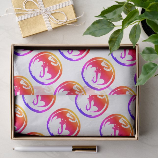 Mousseline Papier blanc Neon Dragon (Cadeau)