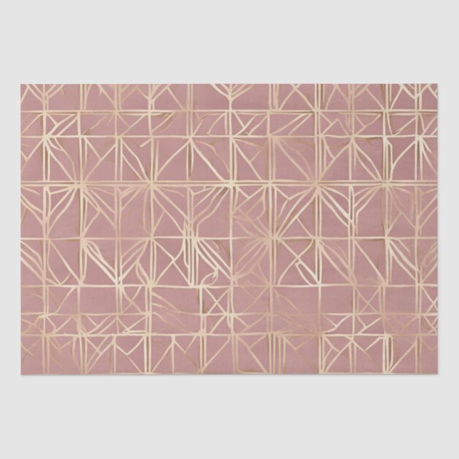 Mousseline Papier Boho Geometry Gold Design Decoupage (Recto)