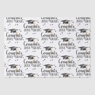 Mousseline Papier cadeau félicitations diplômé aquarelle 2026