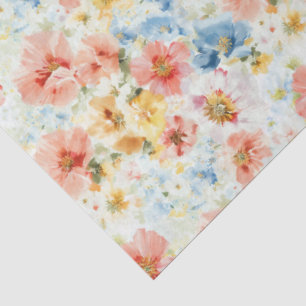 Mousseline Papier Cadeau Fleurs de Style Bohème aux Couleurs 