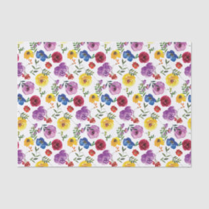 Mousseline Papier cadeau floral aquarelle Bright & Bold