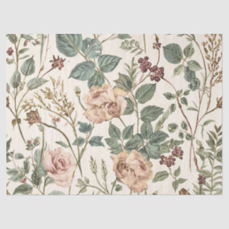 Mousseline Papier cadeau floral botanique vintage pour jardin