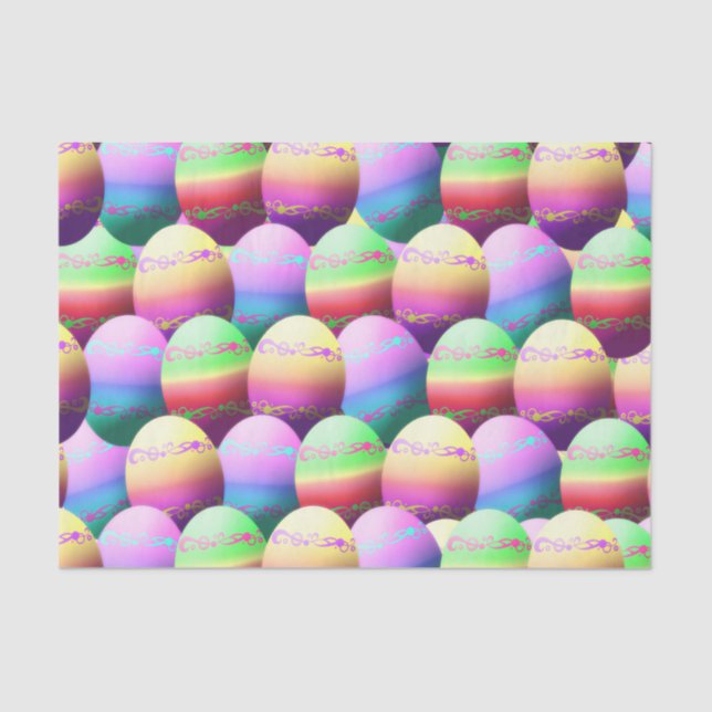 Mousseline Papier cadeau OEufs de Pâques colorés (Recto)