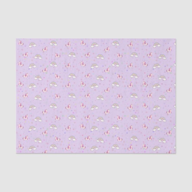 Mousseline Papier Cadeau Peachify Licorne Cieux (Recto)