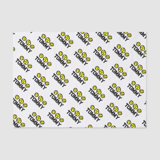 Mousseline Papier cadeau personnalisé pour joueur de tennis (Recto)