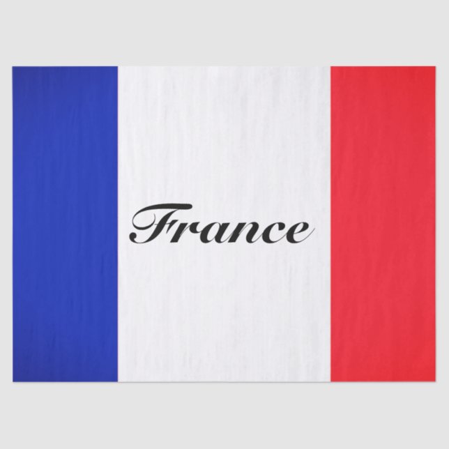 Mousseline Papier cadeau Tissu avec drapeau français (Recto)